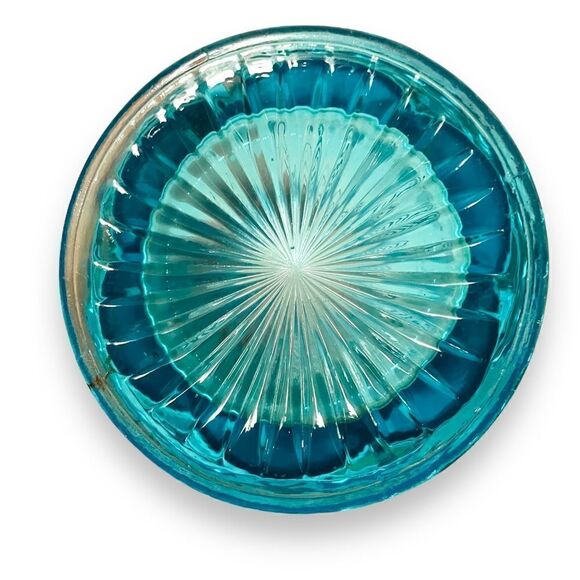 Vintage Northwood Opalescent Ribbed Vase Aqua - Picture 6 of 6